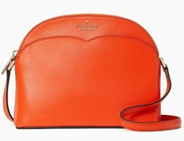 NWB Kate Spade Payton Large Dome Crossbody Orange Leather WKRU7085 Gift Bag FS - £89.54 GBP
