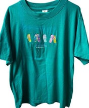 Antigua St Martin Embroidered Crew Neck Short Sleeve Green Tee Shirt Siz... - £8.10 GBP