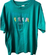Antigua St Martin Embroidered Crew Neck Short Sleeve Green Tee Shirt Siz... - £8.08 GBP