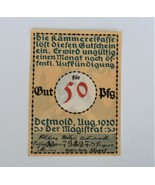 WW1 Notgeld Soldier Scene 50 Pfennig Money Interbellum Lippe-Detmold Ger... - $29.99