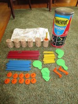 86-PC Preschool Tinkertoy Construction Set w/Canister &amp; Lid - Ages 1-1/2-5 - Vgc - £15.75 GBP