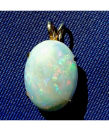 Earth mined Australian Opal Deco Design Pendant 14k Gold Medallion Charm... - $3,815.71 CAD