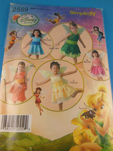 Simplicity 2559 DISNEY FAIRIES Toddlers Wings Dress Costume size 1/2 1 2... - $7.12