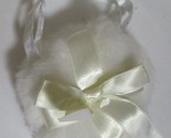 Build A Bear Workshop White Fuzzy Purse with Satin Bow - $9.89