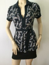 BCBGMAXAZRIA Blue/Multi Feather Print Kimono Style Top/Shirt (Size M) - £11.75 GBP