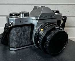 Pentax K1000 35mm SLR Film Camera 50mm Lens w/cap & new battery installed TESTED - £143.45 GBP