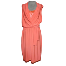 T Tahari Bright Orange Blouson Dress Size XL  - £35.19 GBP