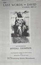 The Last Words of David from II Samuel, XXIII 3, 4 - Men&#39;s Voices - Sheet Music - £10.21 GBP