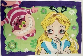 Disney Alice in Wonderland Pillowcase Cover STANDARD Cheshire Cat Vintage - £54.16 GBP