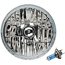 7&quot; Crystal Headlight H4 Halogen White Light Bulb Headlamp Fits Harley Motorcycle - £23.50 GBP