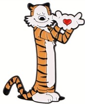 Calvin &amp; Hobbes “Hobbes” Valentines Heart 2 Inch Tall Enamel Metal Pin - £4.71 GBP