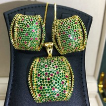 Luxury Hollow Lace 5PCS Bracelet Ring Earring Set For Women Wedding Bridal Zirco - £164.45 GBP