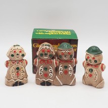 Vintage Ceramic Napkin Holder Salt Pepper Shaker Set Gingerbread Boy Gir... - £43.96 GBP