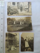 B&amp;W Photo Snapshots (4) 1916 Victorian Ladies, Daily Life, Families - £11.98 GBP