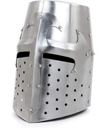 Medieval Helmet Polished Brushed Steel Large Helmet / Gift Halloween Med... - $153.14 CAD