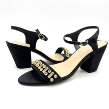 Metaphor Womens Sesha Dress Sandal Satin Black Chunky Jewel Stones Bling... - £26.91 GBP