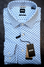 HUGO BOSS Hombre HAL Kent Ajuste Casual Azul Pastel Camiseta Algodón Camisa 44 - £51.38 GBP