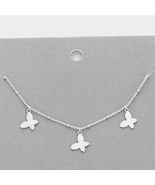 Silver Butterfly Necklace Collar Pendant Chain Statement Charm Fashion J... - £21.18 GBP