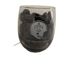 New Orleans Saints Roly Poly Glass NFL Smoky Barware Cocktail Glass Vintage 4&quot; - £10.38 GBP