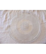 Vintage Glass 3 Feet Cake Stand Anchor Hocking Ribbed Pattern - $645.41 MXN