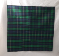 Gorgeous Taffeta Green - Blue - Metallic Gold Plaid Set of 10 Napkins 18&quot; x 18&quot; - $34.60