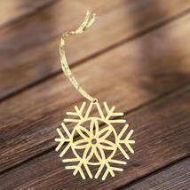 Wooden Christmas Ornament snowflake Holiday gift Home decor 4&quot; with gift... - $5.45