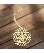 Wooden Christmas Ornament snowflake Holiday gift Home decor 4&quot; with gift... - $5.45