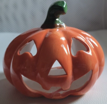 Ceramic Pumpkin Candle Holder Tabletop Halloween Festive Decorative Holi... - €8,63 EUR