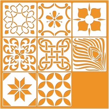 CreativeEase 8-Piece Laser Cut Wall Stencils Set - Reusable Painting Stencils fo - £9.91 GBP