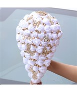 Waterfall Wedding Bouquet Luxury Silk Rose Cascading Flower Bunch Gold D... - $149.39 CAD