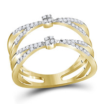 10kt Yellow Gold Womens Round Diamond Pinched Strand Fashion Band Ring 1/3 Cttw - £255.79 GBP