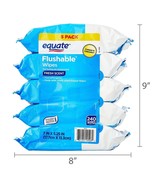 Equate Hypoallergenic Flushable Wet Wipes, Fresh Scent, 240 Wipes, 5 Pack - $12.99