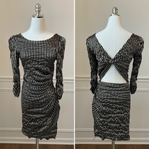 Ark &amp; Co Gold Black Stripe Back Cut Out BodyCon Dress S - $310.24 MXN