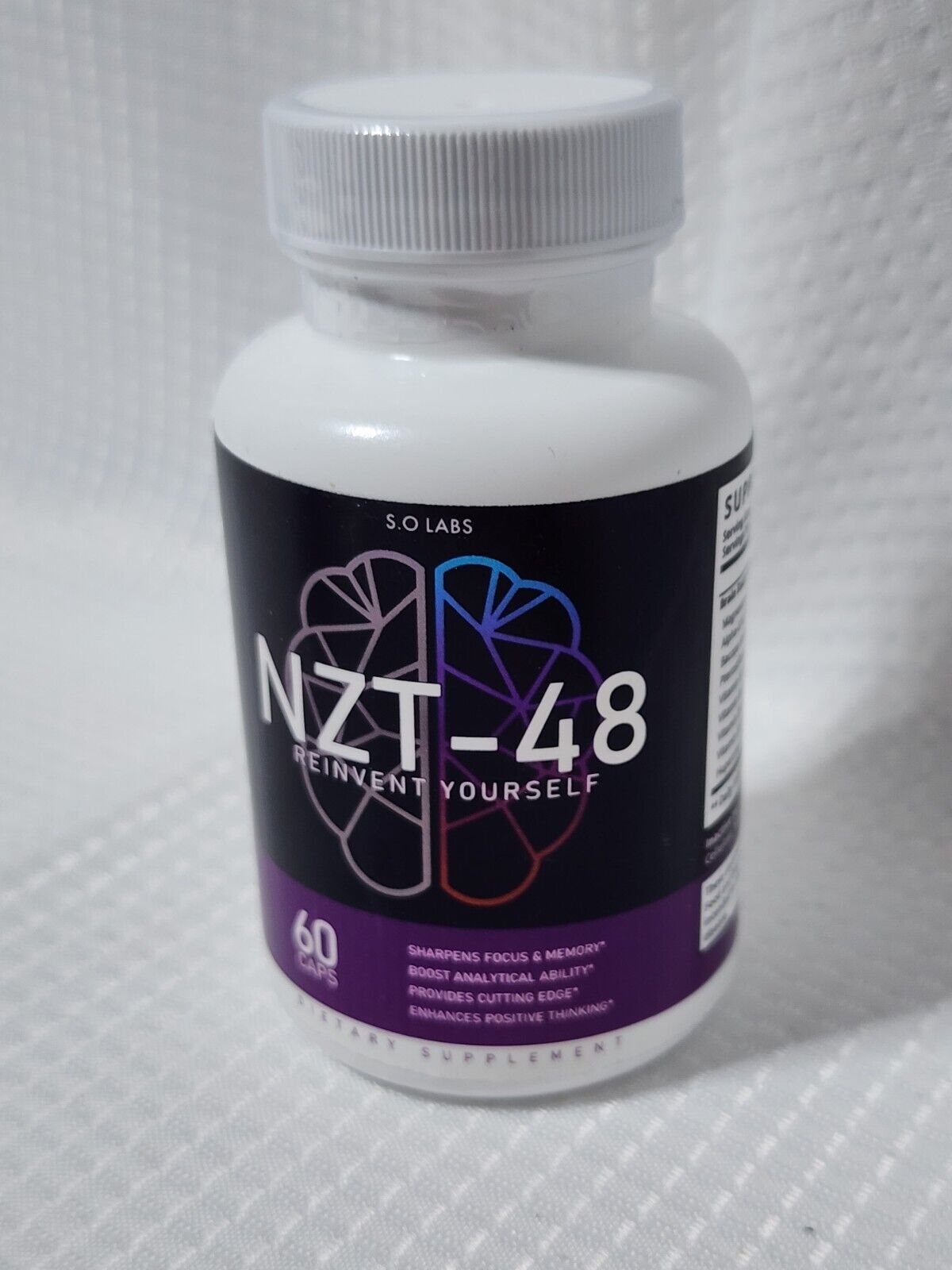 Primary image for NZT-48 Brain Booster - Focus, Memory, Function (1-Bottle, 60ct) - EXP 12/2024