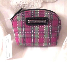 Longaberger Holiday Plaid Coin Case Purse Zippered Top New With Tag - £10.19 GBP