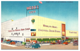 Webbs City Worlds Most Unusual Drug Store St Petersburg Florida Postcard - £7.52 GBP