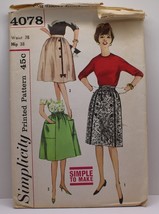 VTG Simplicity 4078 Pattern Skirt Waist 28 Hip 38 - £14.94 GBP