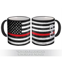 LOPEZ Family Name : Gift Mug American Flag Firefighter Thin Line Personalized - £12.70 GBP