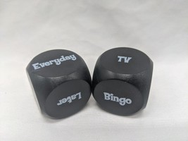 Set Of (2) Black Day And Activity Dice 1 1/8&quot; Nap Golf TV Bingo Grip Eat  - $223.62 MXN