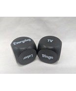 Set Of (2) Black Day And Activity Dice 1 1/8&quot; Nap Golf TV Bingo Grip Eat  - $11.88