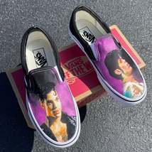 Prince Doves Cry Purple Rain - Custom Slip Ons - Men&#39;s And Women&#39;s Shoes - £132.89 GBP