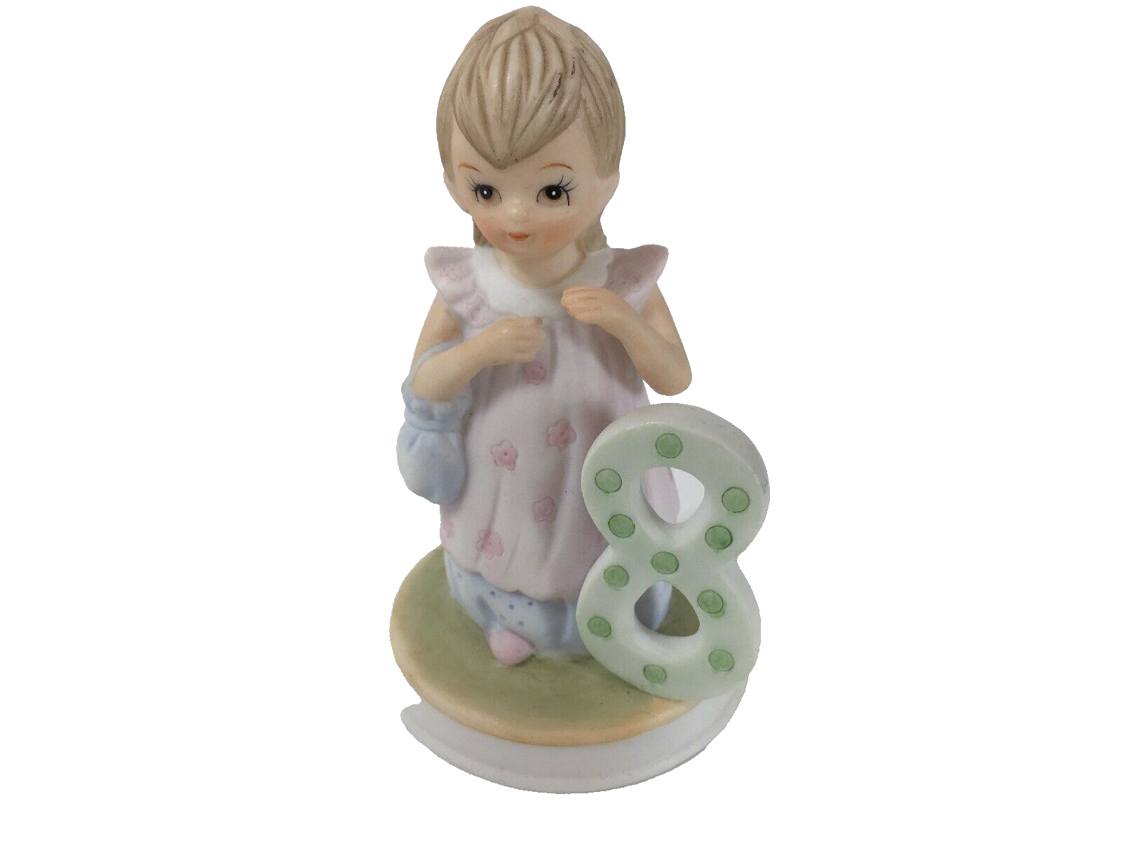 Lefton Age 8 The Christopher Collection Birthday Girl Figurine Vintage 03448H - $25.98