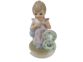 Lefton Age 8 The Christopher Collection Birthday Girl Figurine Vintage 03448H - £20.76 GBP