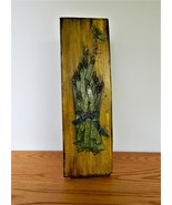 Wooden Stained Painted Asparagus In Relief Art Kitchen Craft Plaque Wall... - $30.08 CAD