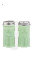 TableCraft Coca-Cola / Coke Jadeite Green Glass Salt &amp; Pepper Shaker Set - $26.40