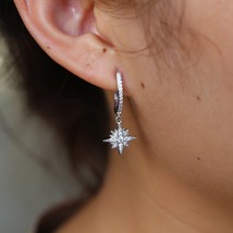 Korean style fresh and simple temperament CZ star North star charm earrings fema - £15.14 GBP