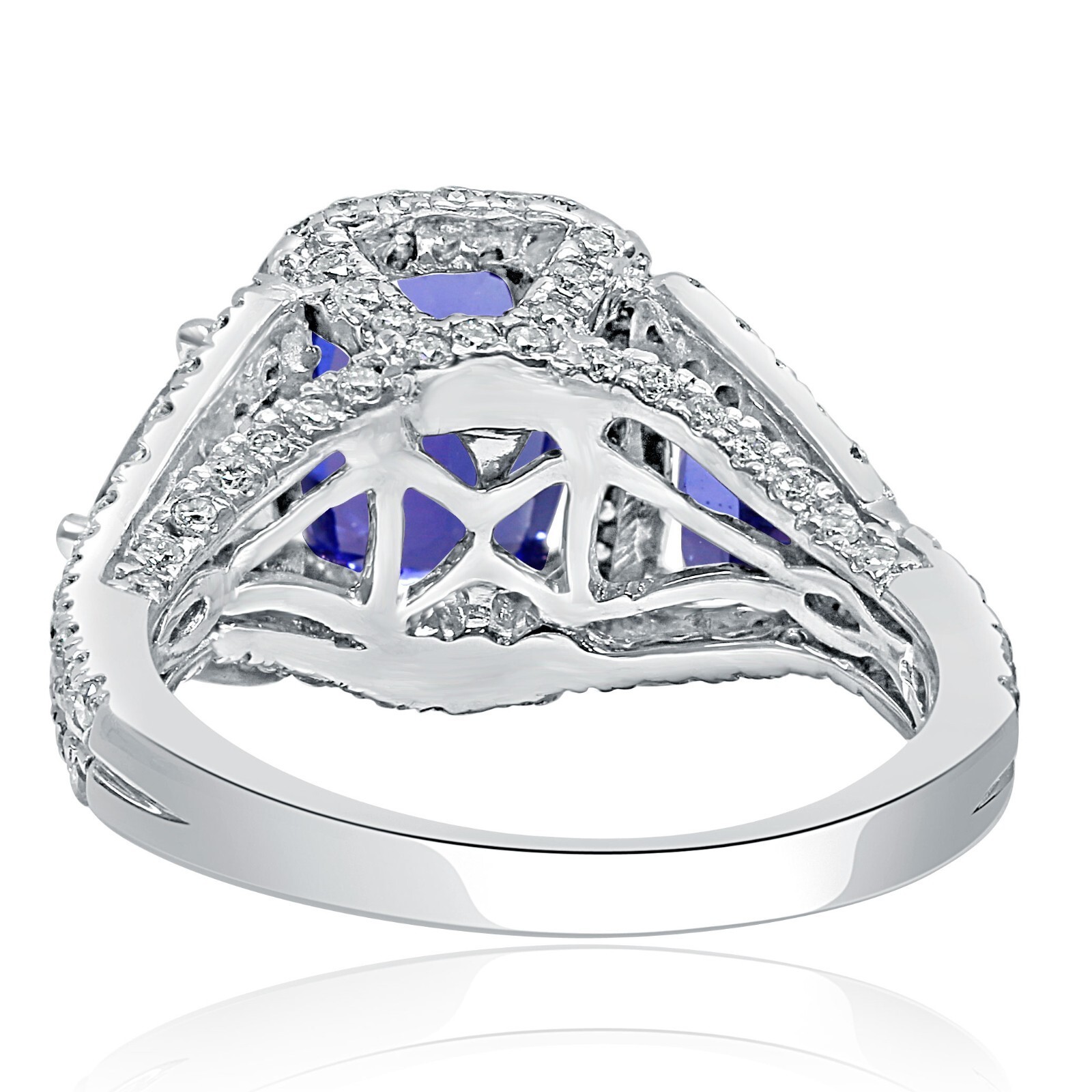 1.97 Karat Tansanit Kissen Blau Violett Diamant Verlobungsring 18k Gold 4.38 TCW Item image 7