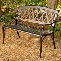 Outdoor Garden Bench For Outside Exterior Patio Porch Backyard Vintage Metal New - £199.19 GBP