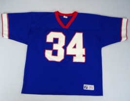 Thurman Thomas 34 Buffalo Bills Jersey Adult Sz Large 46-48 Blue Logo 7 Vintage - £26.18 GBP