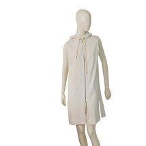 Twin Set Simona Barbieri White Sleeveless Zipper Hooded Cotton Mini Dres... - $38.61